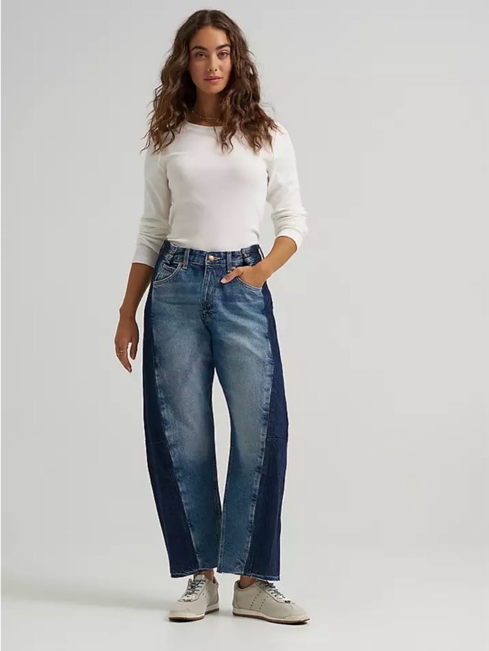 Lee Two-Tone Dark and Light Blue Wide-Leg Jeans-26/2NWT